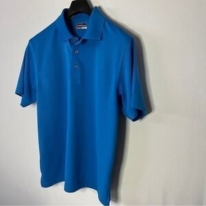 GRAND SLAM Performance Short Sleeve Knit POLO Shirt Blue Men Large.